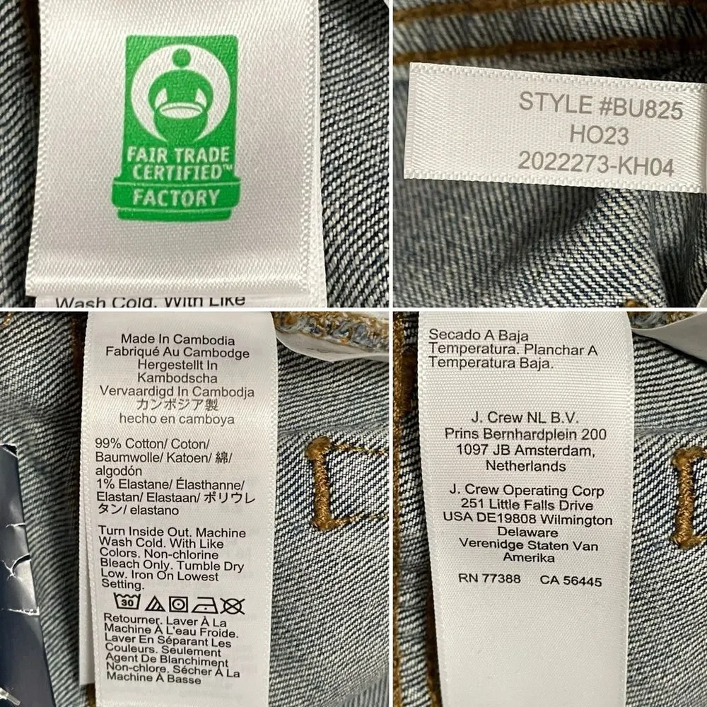 NWT J. Crew Full Length Wide-Leg Jeans Womens Size 30 Button Fly All-Day Stretch